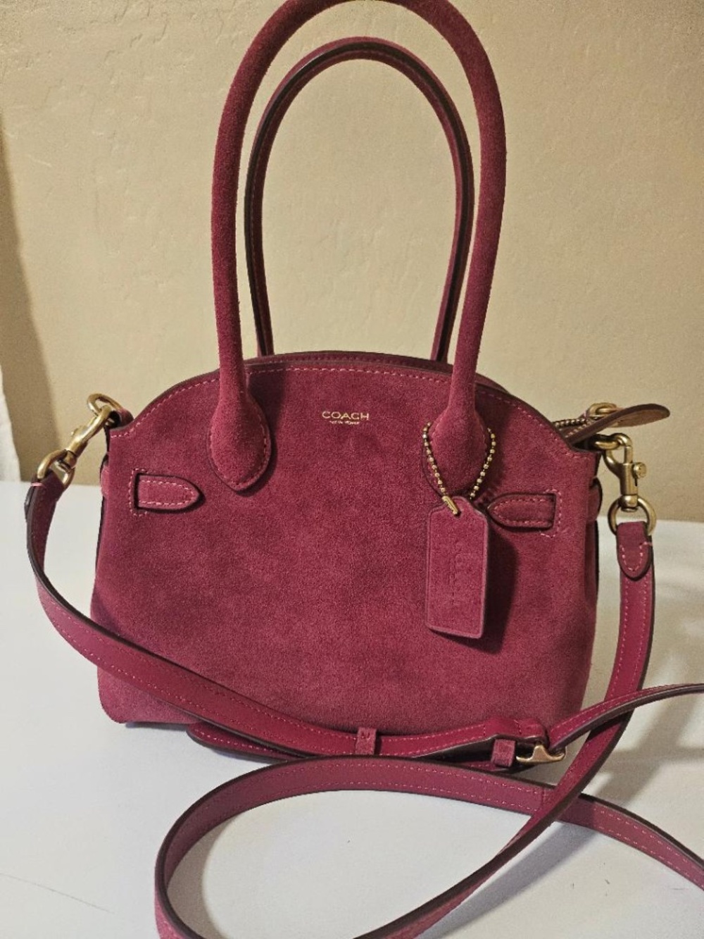 Coach Empire 21 Fuchsia Suede